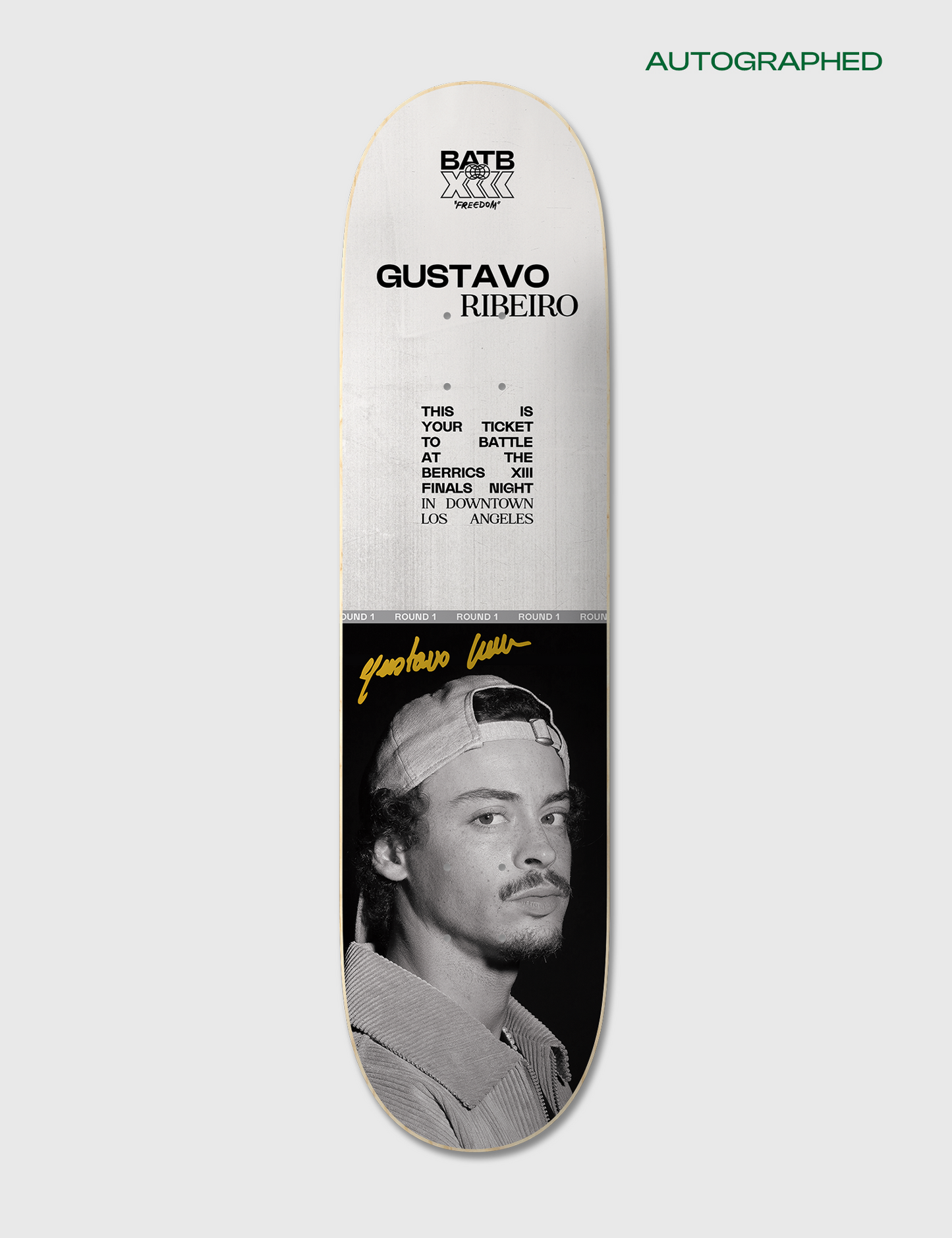 Autographed Gustavo Ribeiro Round 1 | BATB 13 Ticket + Deck + Tee