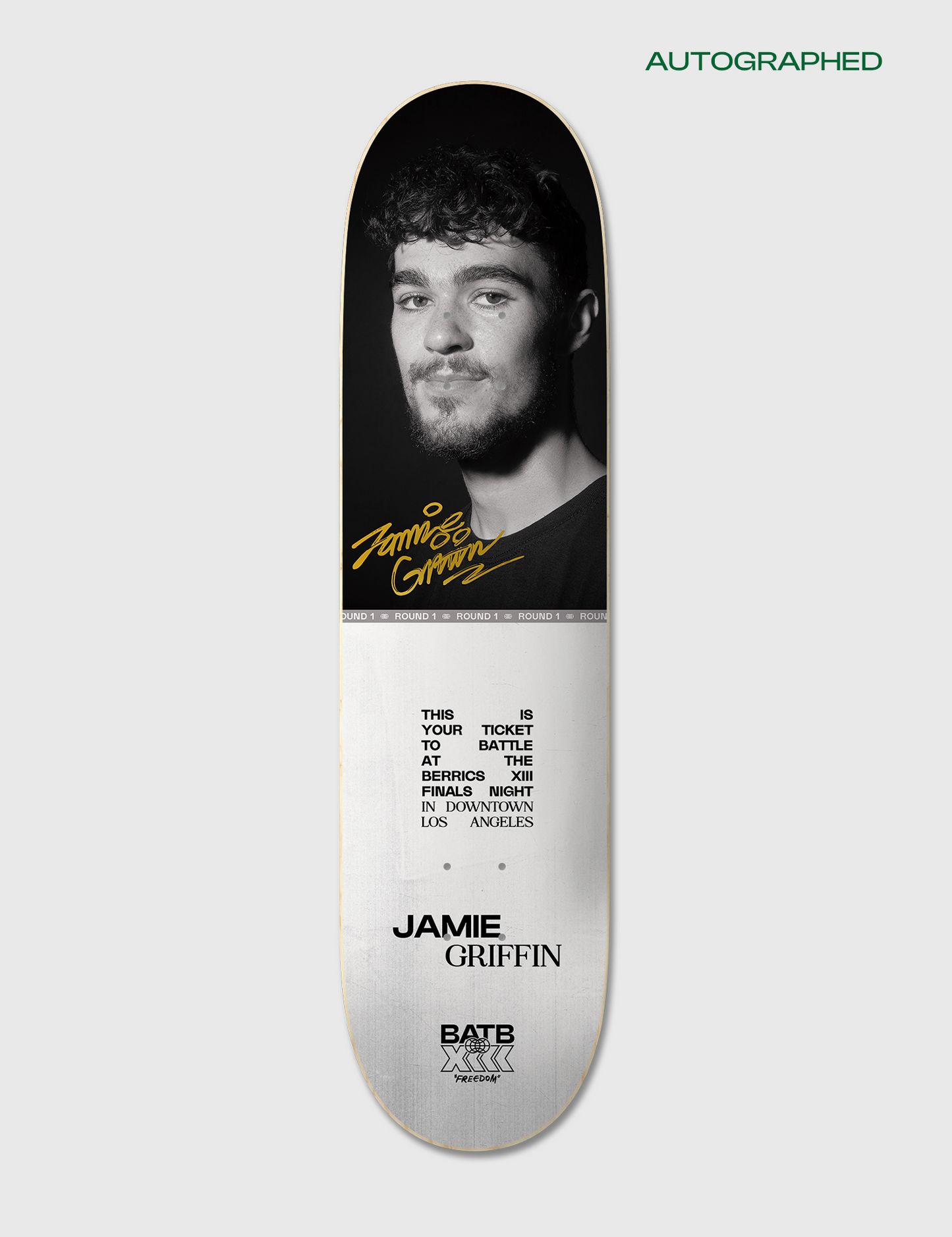 Autographed Jamie Griffin Round 1 | BATB 13 Ticket + Deck + Tee
