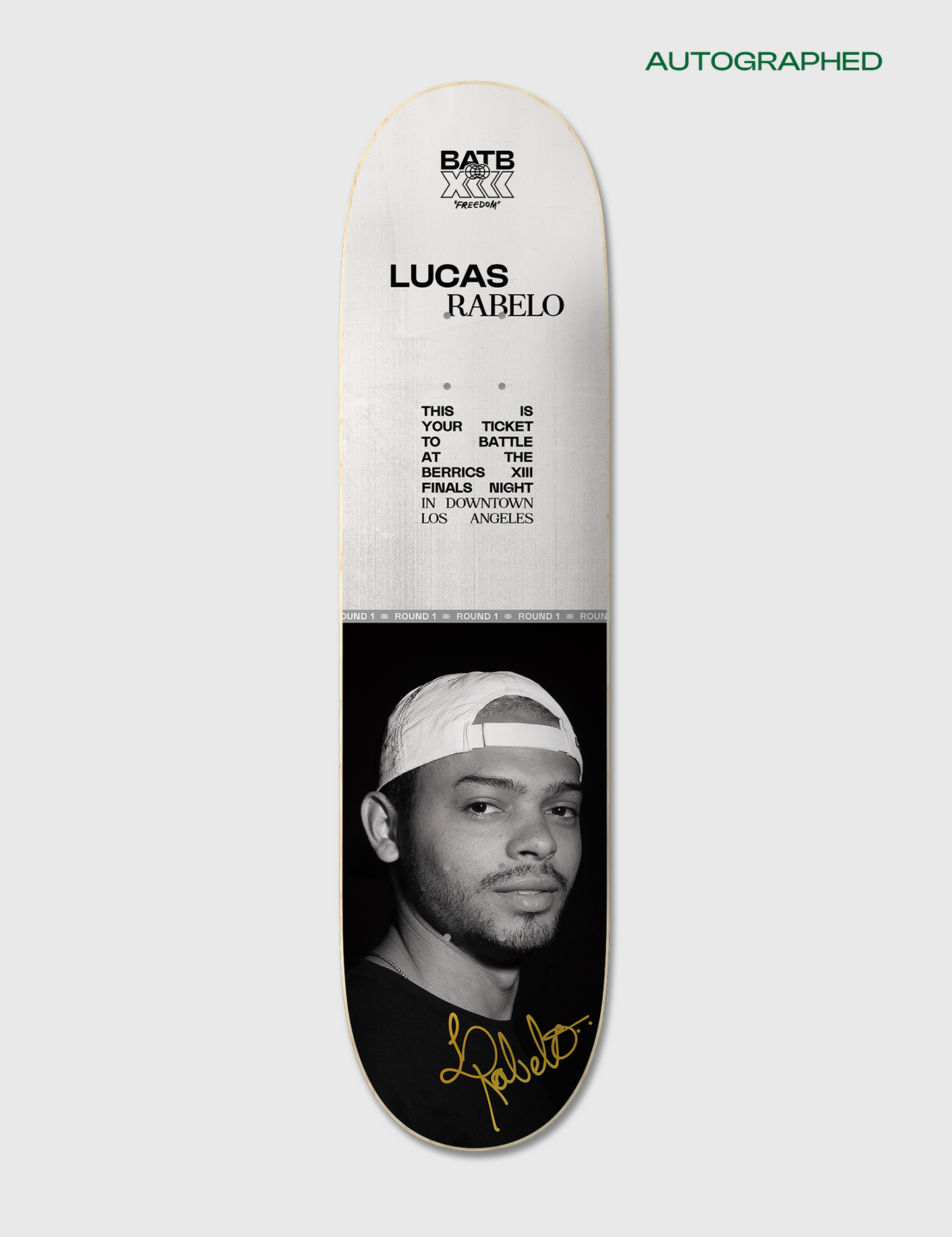 Autographed Lucas Rabelo Round 1 | BATB 13 Ticket + Deck + Tee