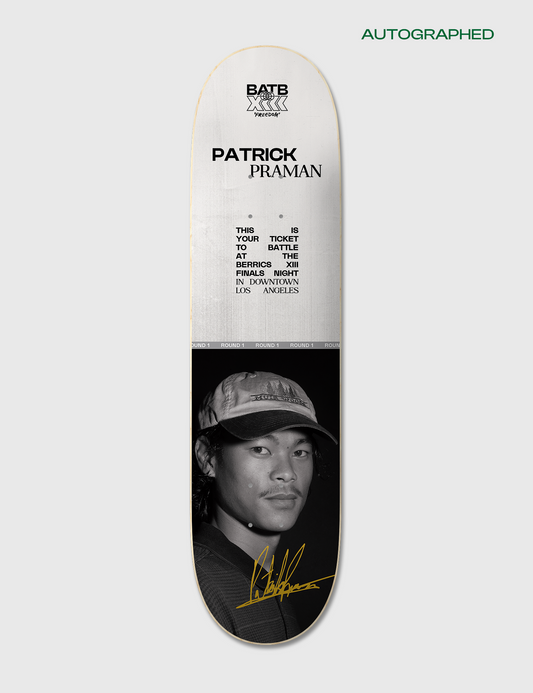 Autographed Patrick Praman Round 1 | BATB 13 Ticket + Deck + Tee