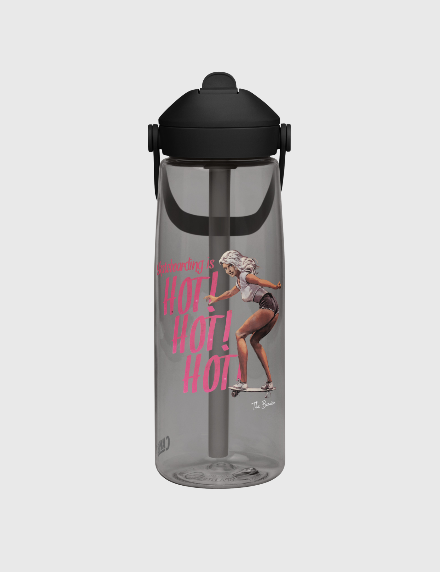 "Skateboarding Is Hot Hot Hot" Flip straw water bottle