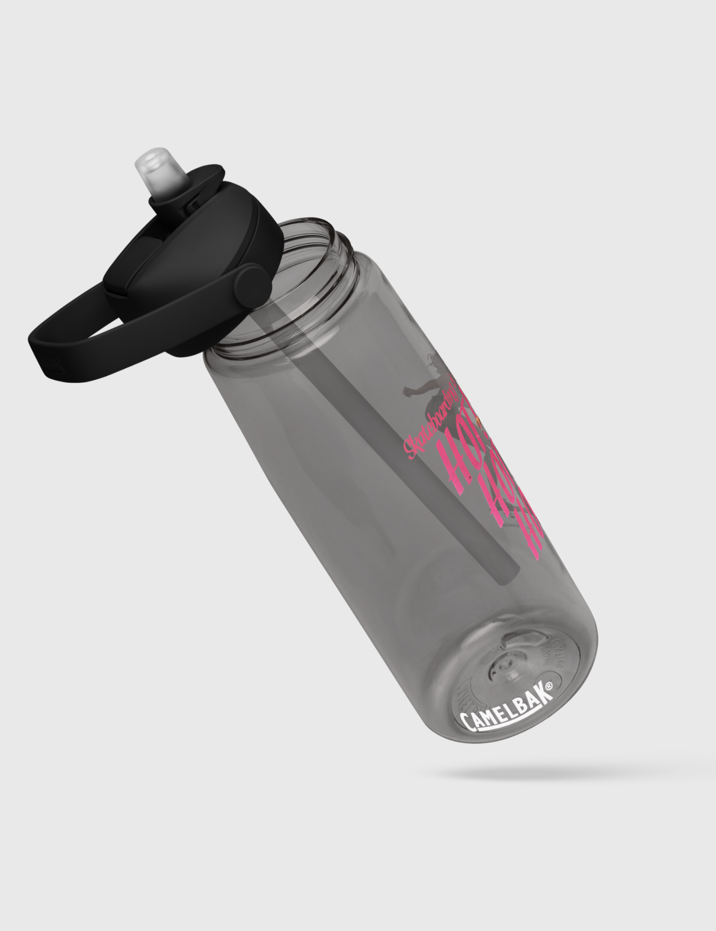 "Skateboarding Is Hot Hot Hot" Flip straw water bottle