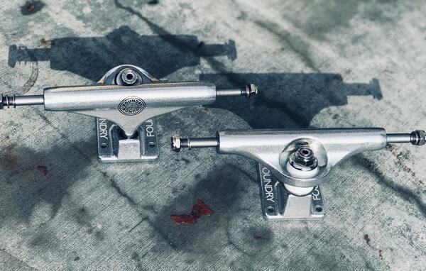 Foundry 5.50 raw skateboard trucks, set of two